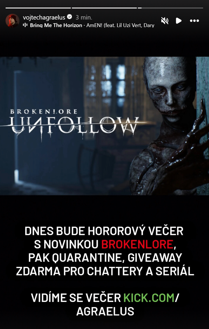 Agraelus dnes chystá stream na Kicku, nebo snad trollí chat?