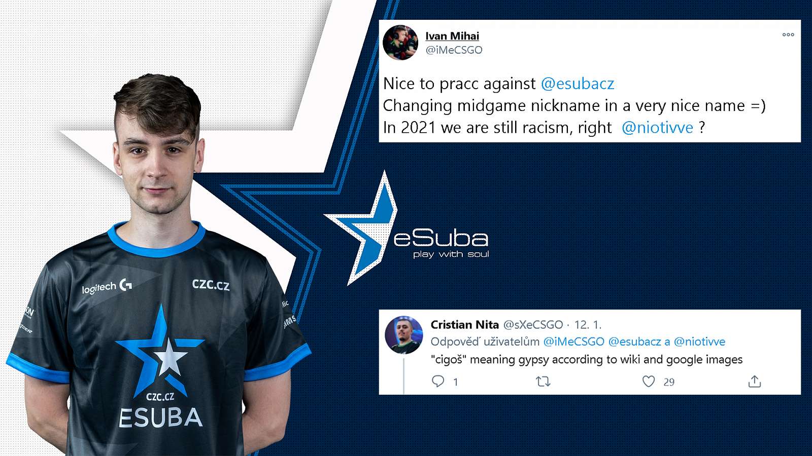 [CS:GO] ESubák NIO přijde o plat kvůli rasistickému vyjadřování