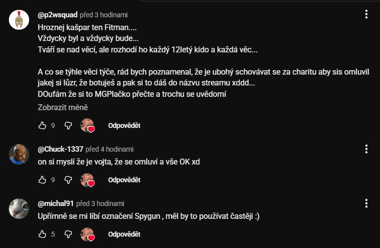„Botují všichni.“ Fitman reagoval na spekulace o viewcountu