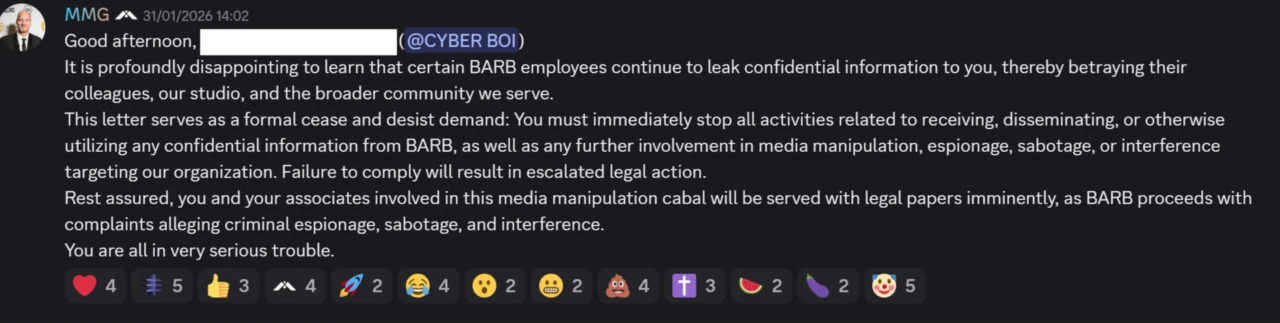 Mark Gerhard / Discord zpráva
