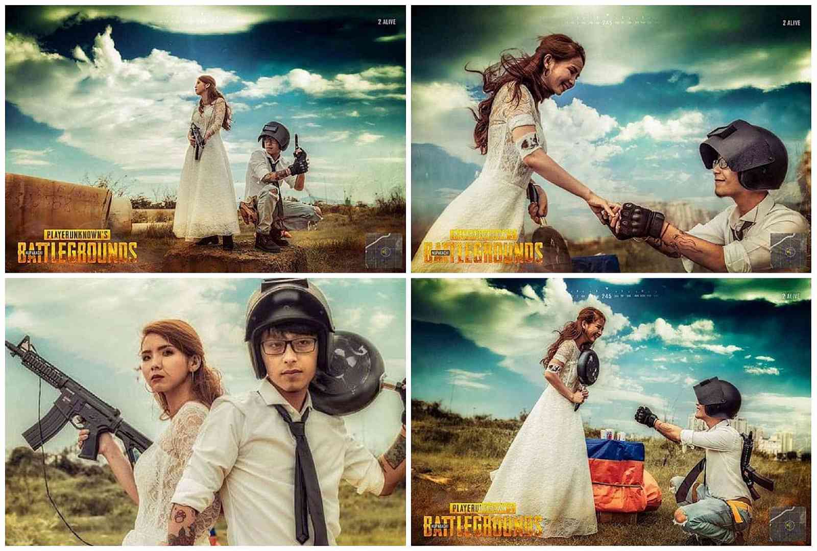 Pár nafotil předsvatební fotky ve stylu PlayerUnknown's Battlegrounds a jsou perfektní