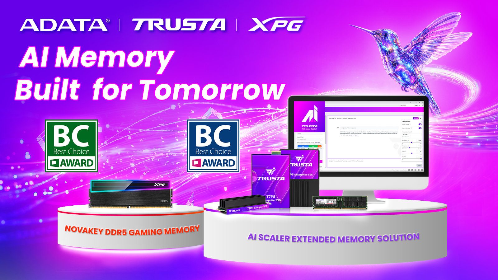Produkty Trusta a XPG společnosti ADATA získaly ocenění Computex Best Choice