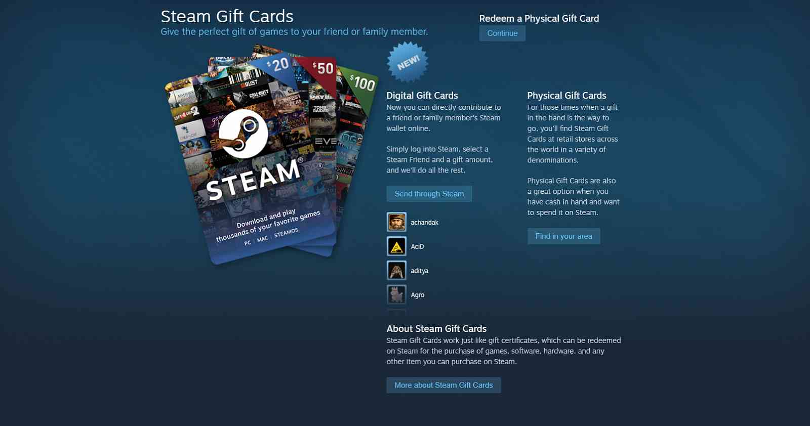 Digitální dárkové kupóny jsou nyní dostupné na Steamu